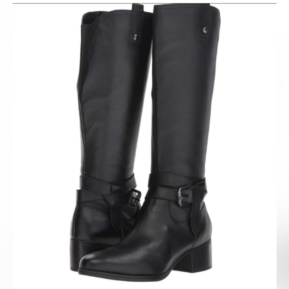 Naturalizer Womens Kim Leather Almond Toe Knee High Riding Western Boots